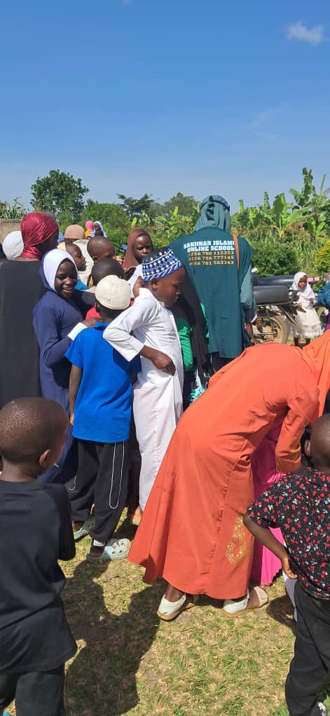 Community present for their supplies